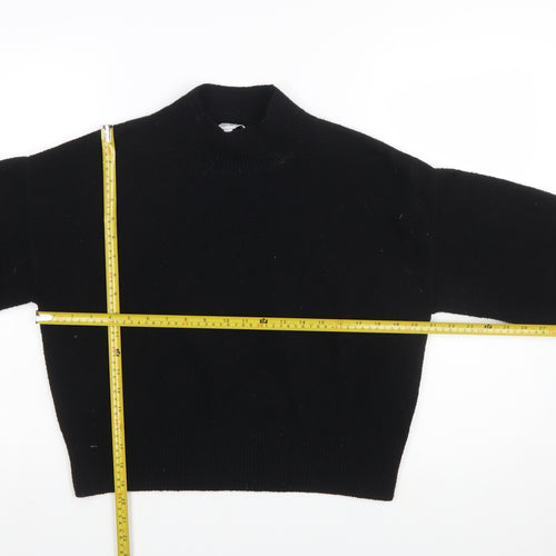 & Other Stories Women's Black Mock Neck Knit Jumper Size S