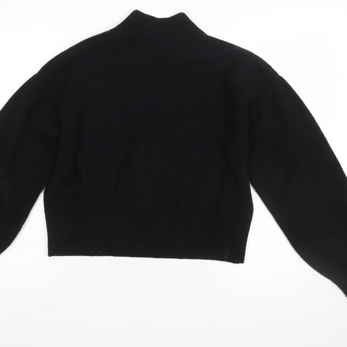 & Other Stories Women's Black Mock Neck Knit Jumper Size S