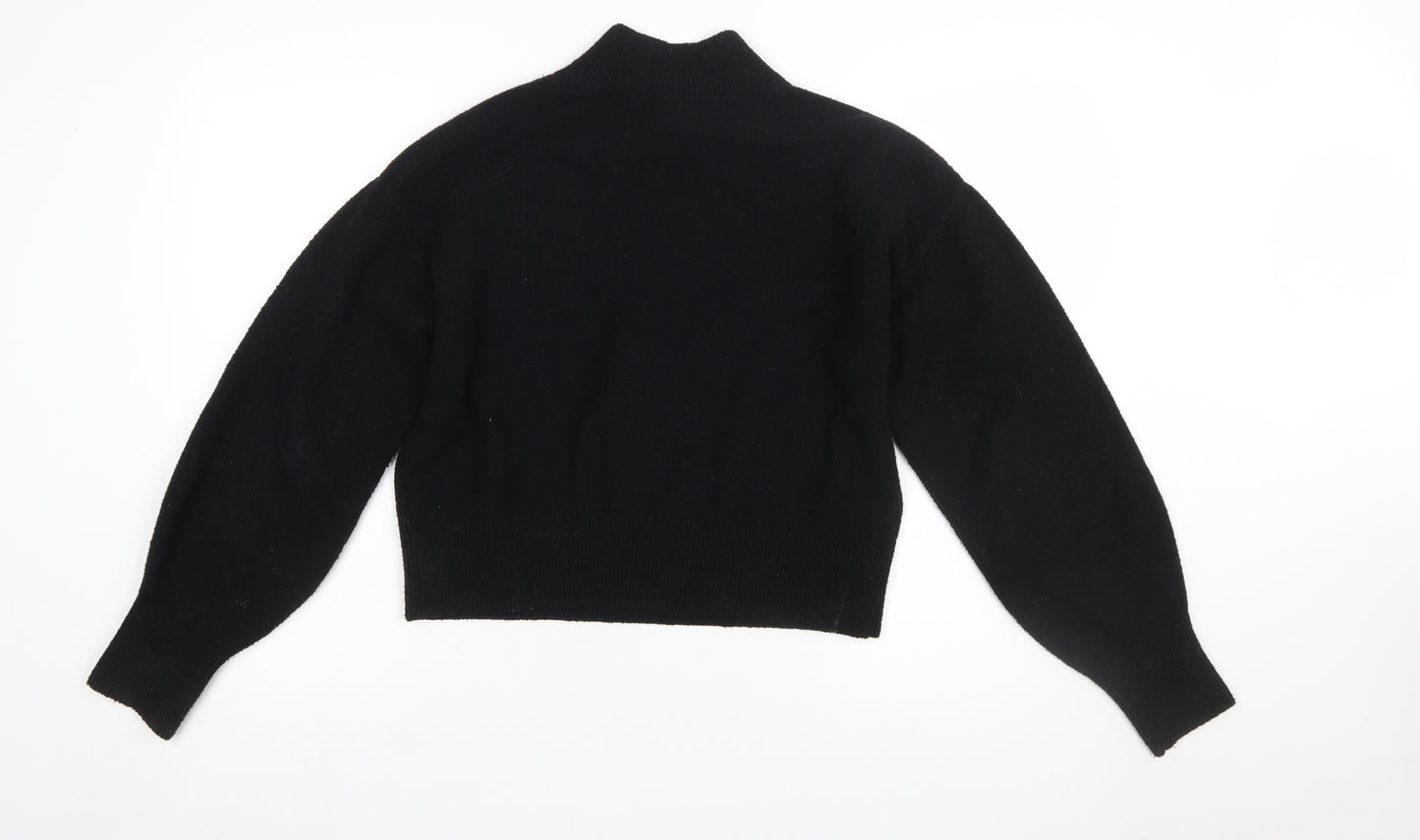 & Other Stories Women's Black Mock Neck Knit Jumper Size S