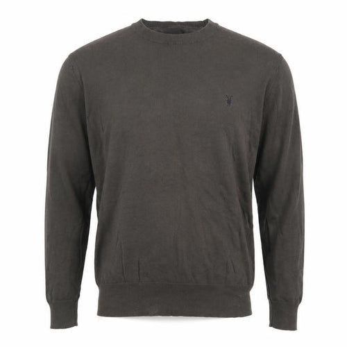 AllSaints Men Brown Cotton Crew Neck Pullover Jumper Size L