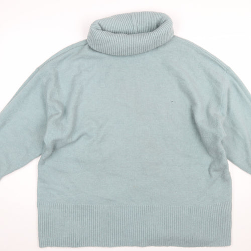 River Island Women’s Green Roll Neck Wool Blend Jumper Size L