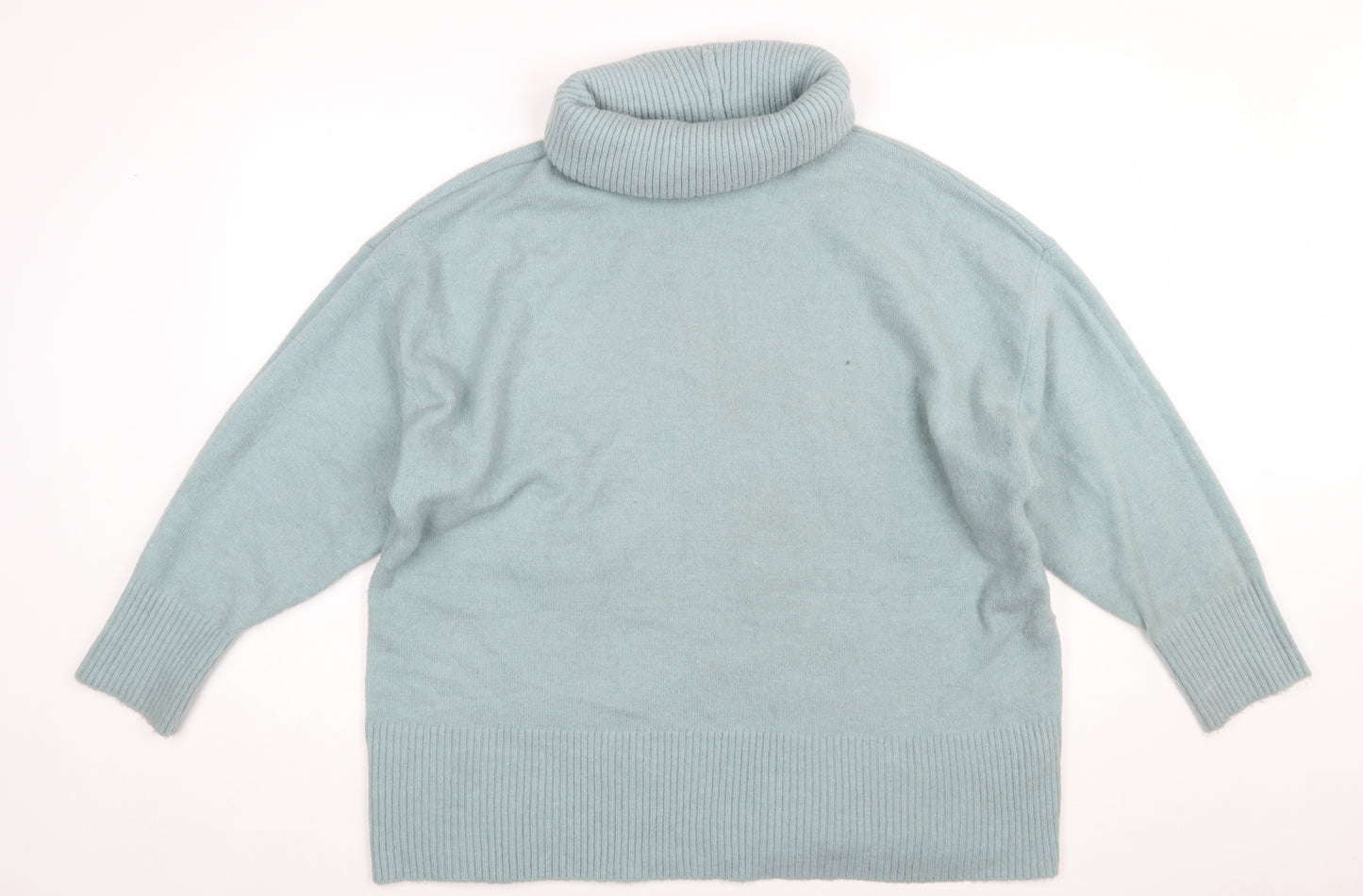 River Island Women’s Green Roll Neck Wool Blend Jumper Size L