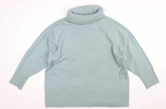 River Island Women’s Green Roll Neck Wool Blend Jumper Size L