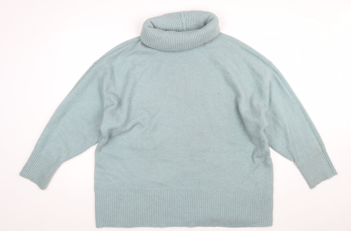 River Island Women’s Green Roll Neck Wool Blend Jumper Size L