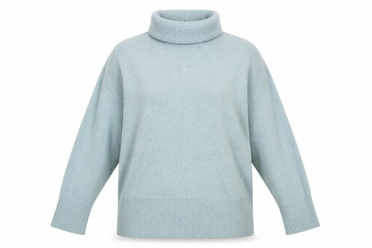 Front view of River Island Women’s Green Roll Neck Wool Blend Jumper, size L