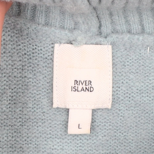 River Island Women’s Green Roll Neck Wool Blend Jumper Size L
