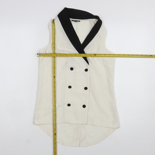 Warehouse Women's White Sleeveless Wrap Blouse Size 8