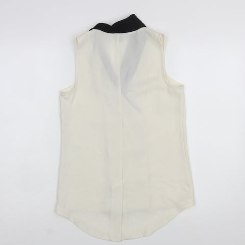 Warehouse Women's White Sleeveless Wrap Blouse Size 8