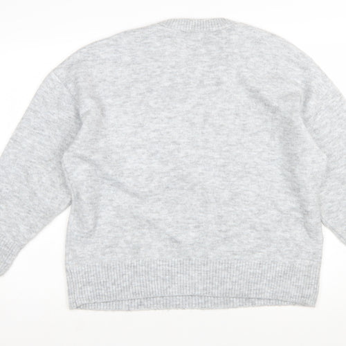 Tu Women’s Grey Bow Knit Jumper Size 18 Crew Neck Long Sleeve