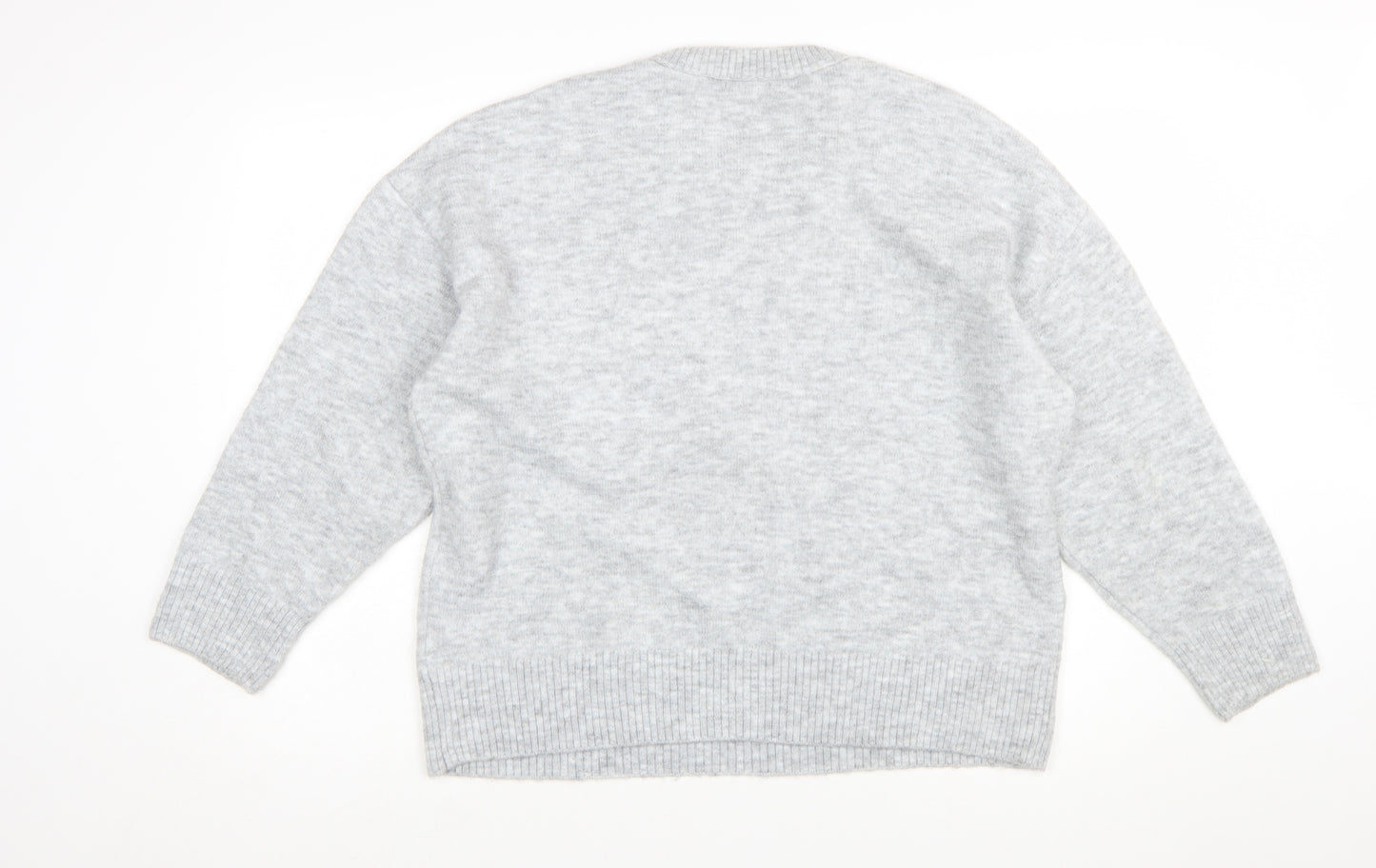 Tu Women’s Grey Bow Knit Jumper Size 18 Crew Neck Long Sleeve