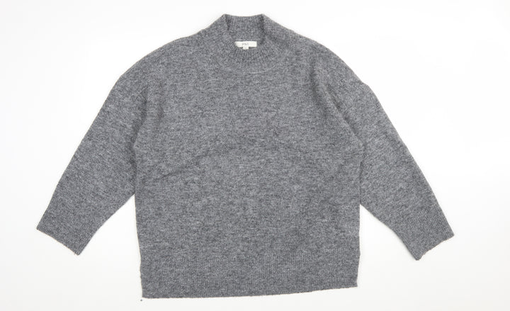 Marks and Spencer Womens Grey Mock Neck Knit Jumper Size L