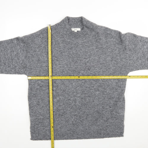 Marks and Spencer Womens Grey Mock Neck Knit Jumper Size L