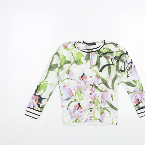 Karen Millen Women's Multicoloured Floral XS Knit Cardigan