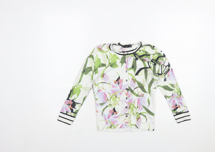 Karen Millen Women's Multicoloured Floral XS Knit Cardigan