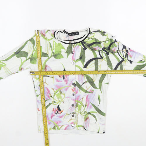Karen Millen Women's Multicoloured Floral XS Knit Cardigan