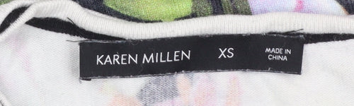 Karen Millen Women's Multicoloured Floral XS Knit Cardigan