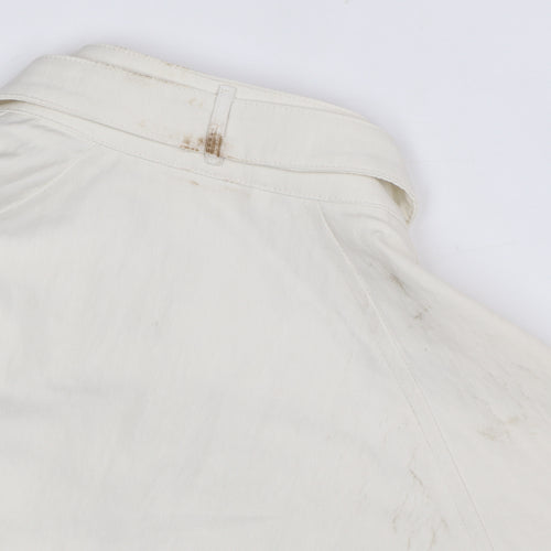 Marks and Spencer Women Ivory Cotton Button Jacket Size 12