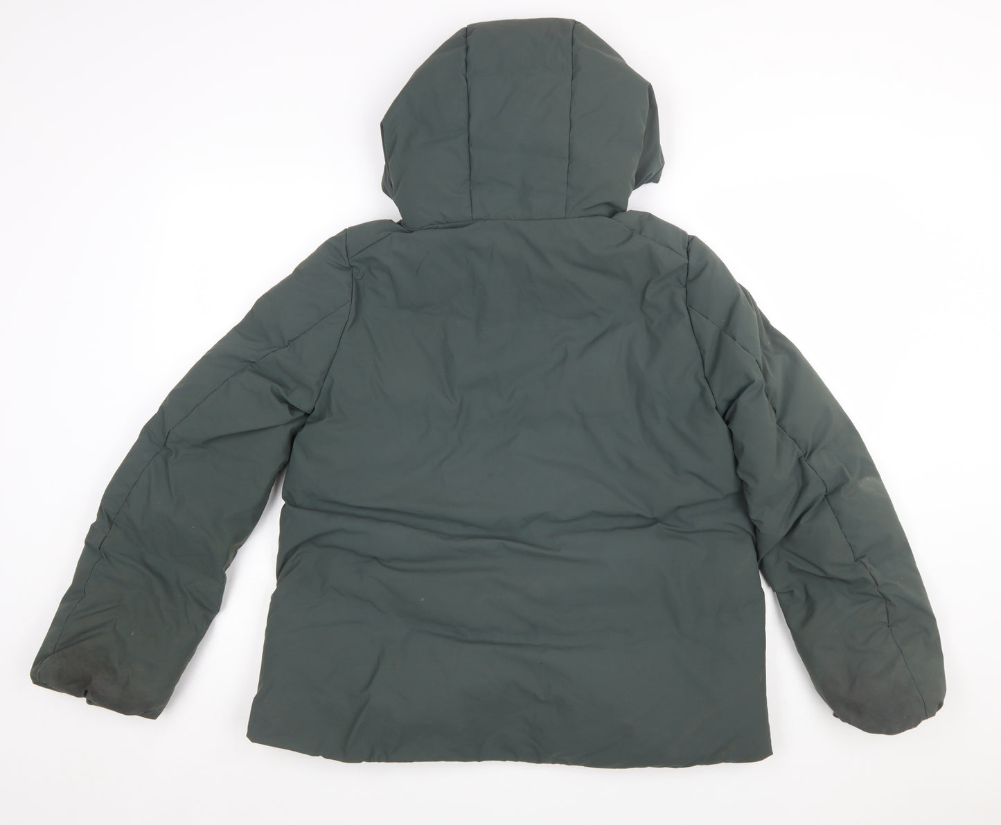 Uniqlo Women Green S Lightweight Down Puffer Jacket Hooded Windproof