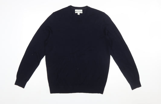 Marks and Spencer Mens Blue Merino Wool Crew Neck Jumper M