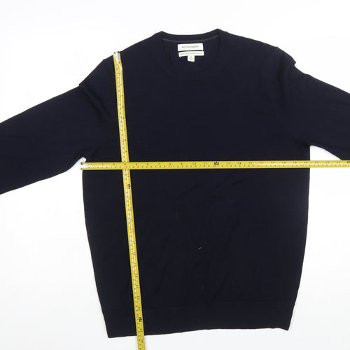 Marks and Spencer Mens Blue Merino Wool Crew Neck Jumper M