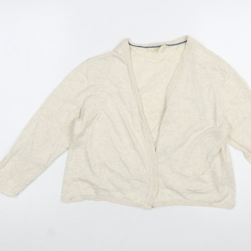 Seasalt Cornwall Women Beige Organic Cotton Cardigan UK 14