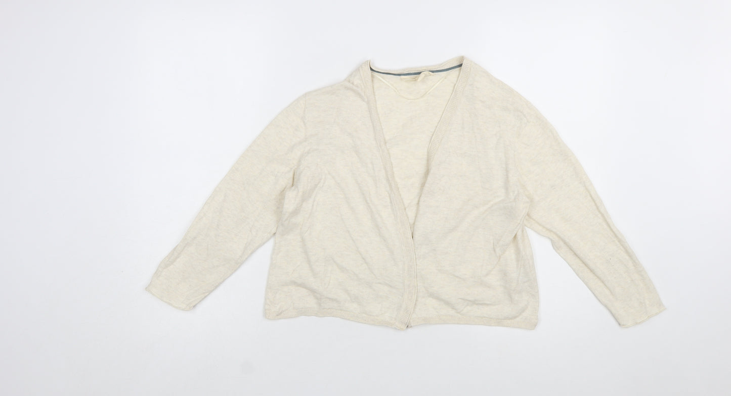 Seasalt Cornwall Women Beige Organic Cotton Cardigan UK 14