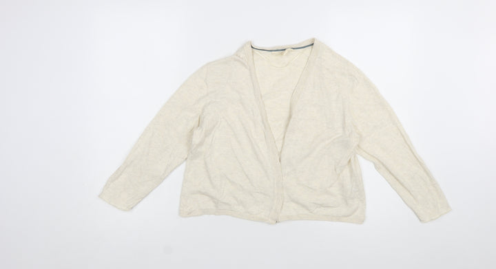 Seasalt Cornwall Women Beige Organic Cotton Cardigan UK 14