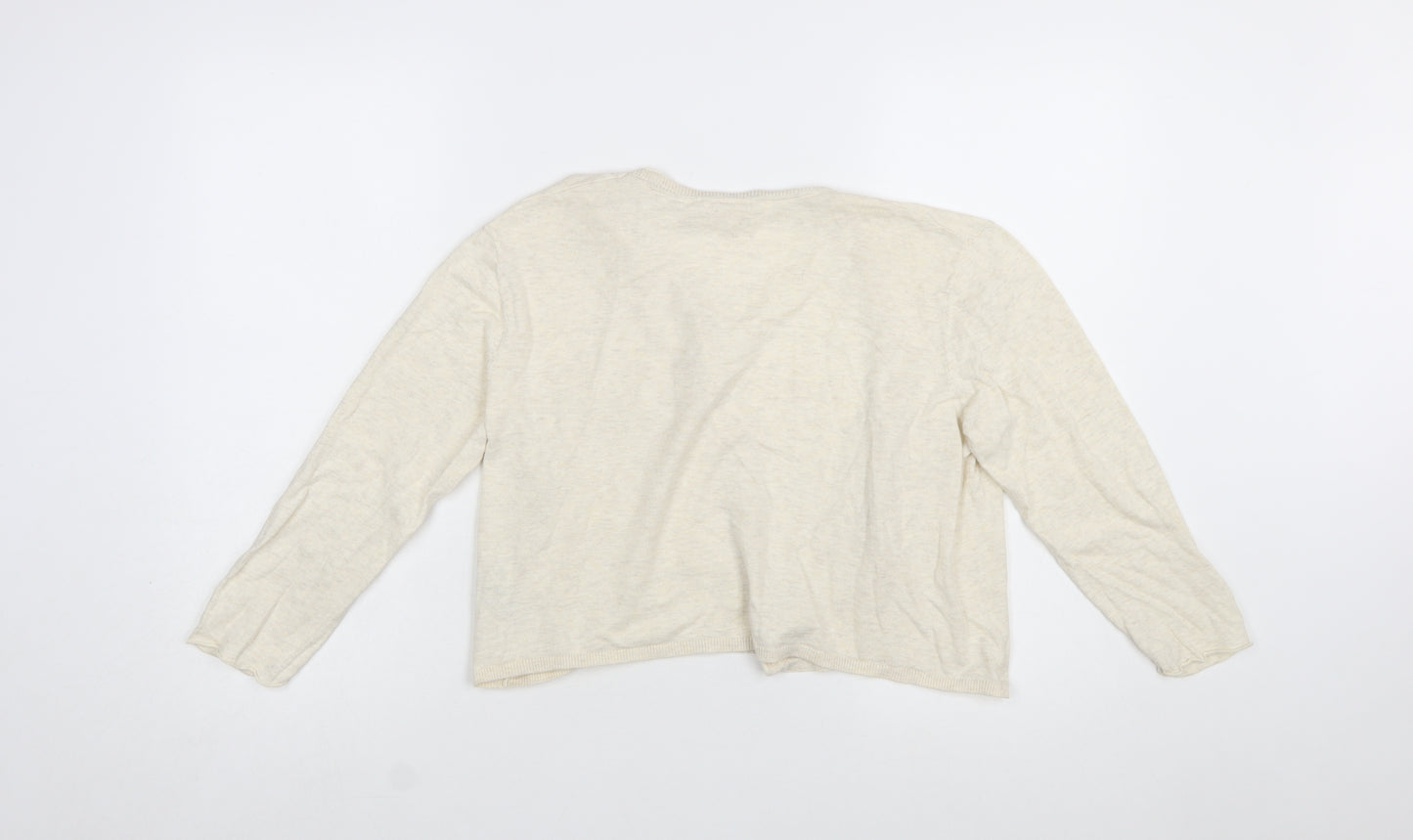 Seasalt Cornwall Women Beige Organic Cotton Cardigan UK 14