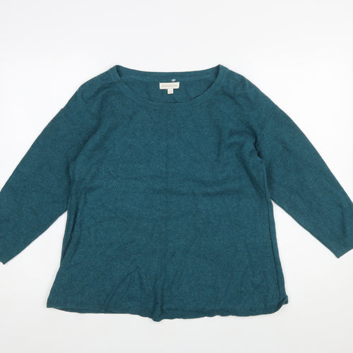 Monsoon Women's Green Wool Blend Crew Neck Jumper M