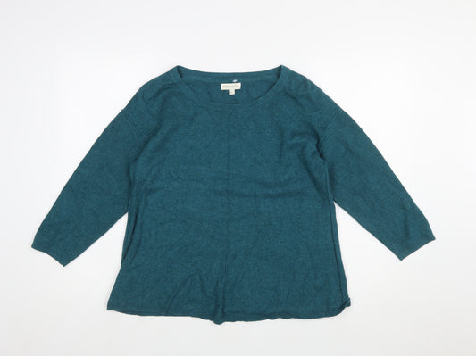 Monsoon Women's Green Wool Blend Crew Neck Jumper M