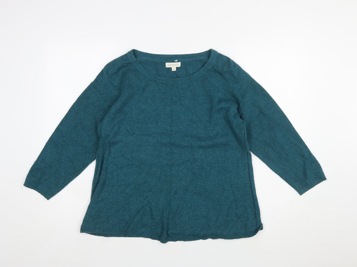 Monsoon Women's Green Wool Blend Crew Neck Jumper M