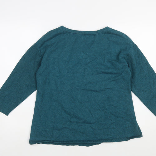 Monsoon Women's Green Wool Blend Crew Neck Jumper M