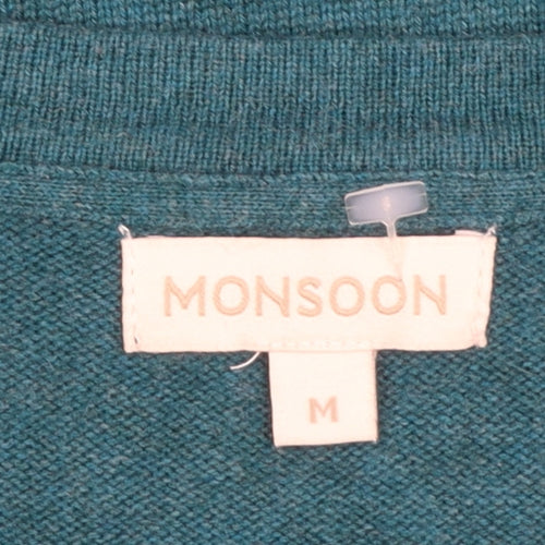 Monsoon Women's Green Wool Blend Crew Neck Jumper M