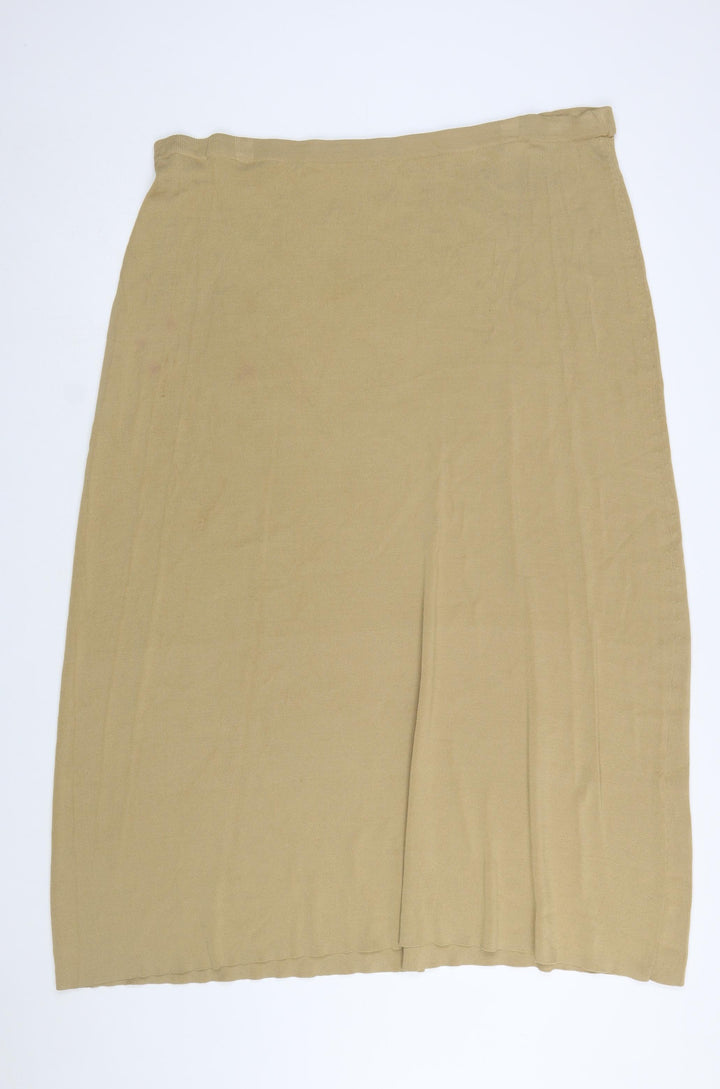 DIALOGUE Womens Beige 3XL Midi Pencil Skirt Stretch Knit