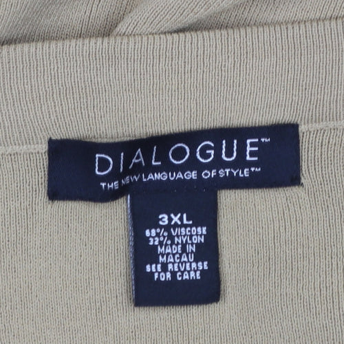 DIALOGUE Womens Beige 3XL Midi Pencil Skirt Stretch Knit