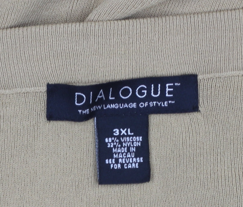DIALOGUE Womens Beige 3XL Midi Pencil Skirt Stretch Knit