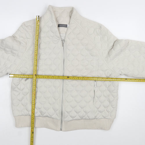 Mint Velvet Women's Beige Quilted Bomber Jacket Size L