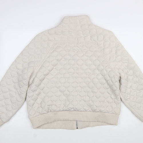 Mint Velvet Women's Beige Quilted Bomber Jacket Size L