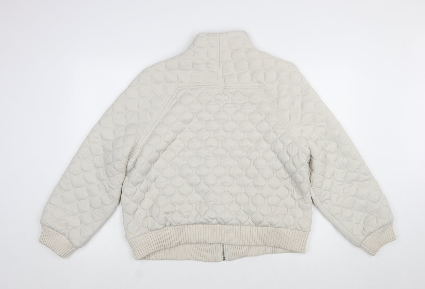Mint Velvet Women's Beige Quilted Bomber Jacket Size L