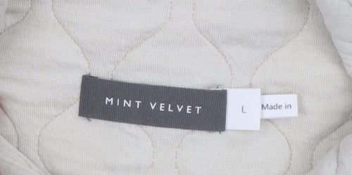 Mint Velvet Women's Beige Quilted Bomber Jacket Size L