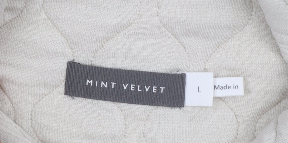 Mint Velvet Women's Beige Quilted Bomber Jacket Size L