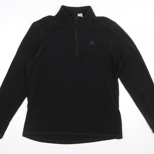 Quechua Men's Black XL Fleece 1/4 Zip Pullover Sweatshirt