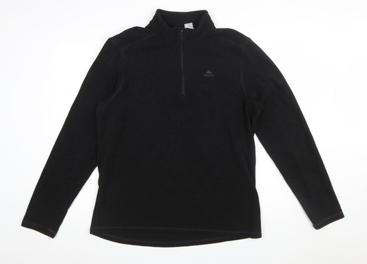 Quechua Men's Black XL Fleece 1/4 Zip Pullover Sweatshirt
