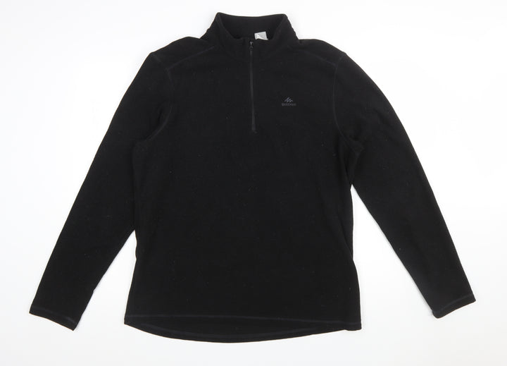 Quechua Men's Black XL Fleece 1/4 Zip Pullover Sweatshirt