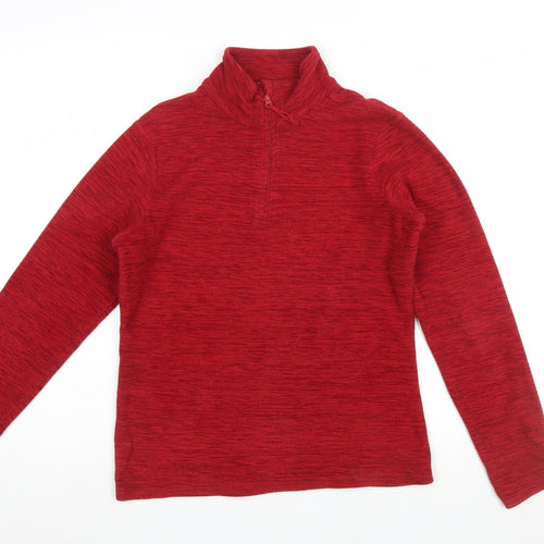 Mountain Warehouse Women Red 1/4 Zip Pullover Fleece Size 10