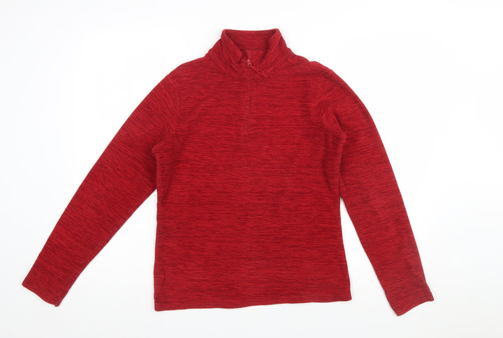 Mountain Warehouse Women Red 1/4 Zip Pullover Fleece Size 10