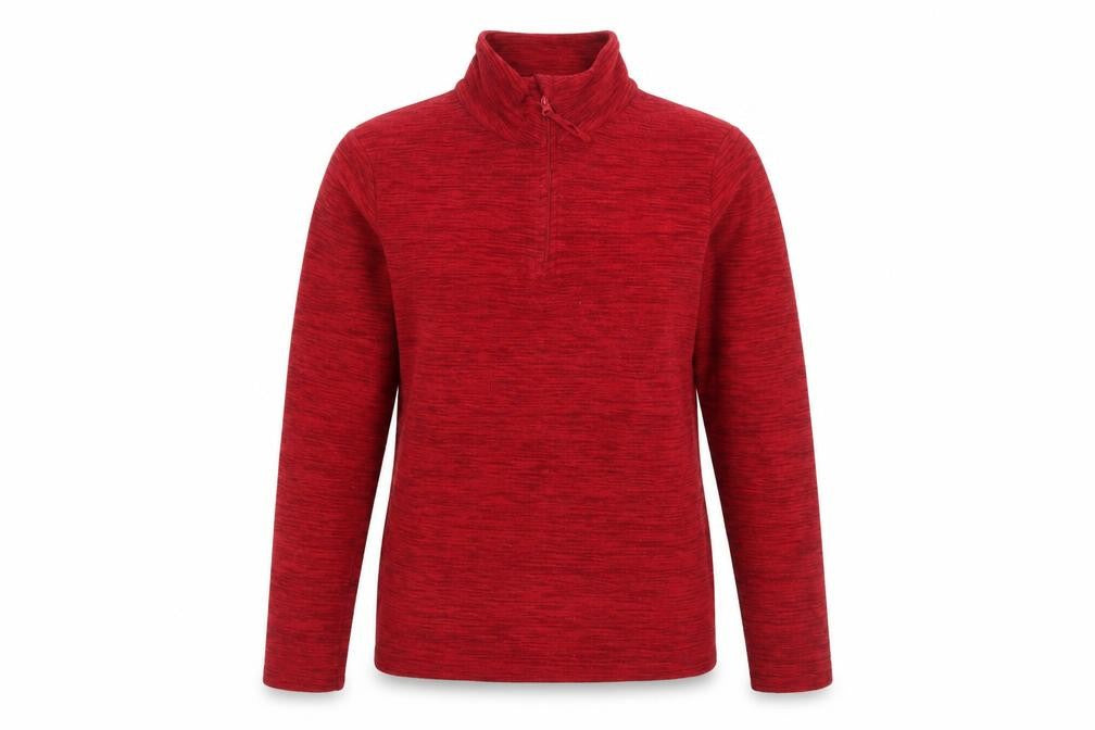 Front view of Mountain Warehouse Women Red 1/4 Zip Pullover Fleece, size 10
