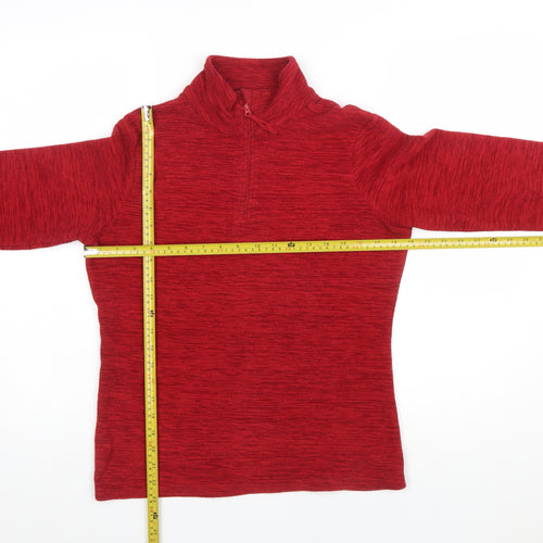 Mountain Warehouse Women Red 1/4 Zip Pullover Fleece Size 10