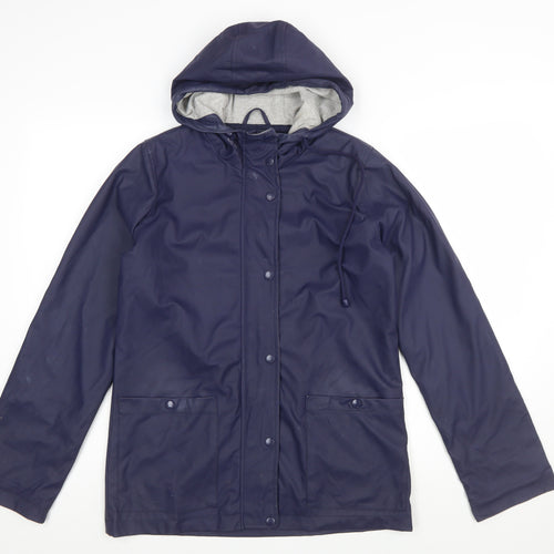 Firetrap Women's Blue Waterproof Hooded Rain Coat Jacket UK 8