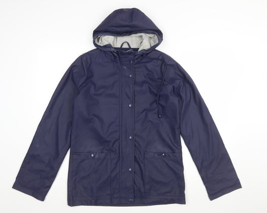 Firetrap Women's Blue Waterproof Hooded Rain Coat Jacket UK 8